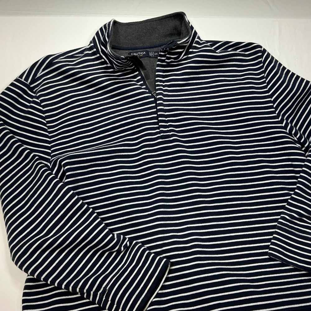 Nautica Striped Pullover‎ 1/4 Zip Long Sleeve Sweater XXL
